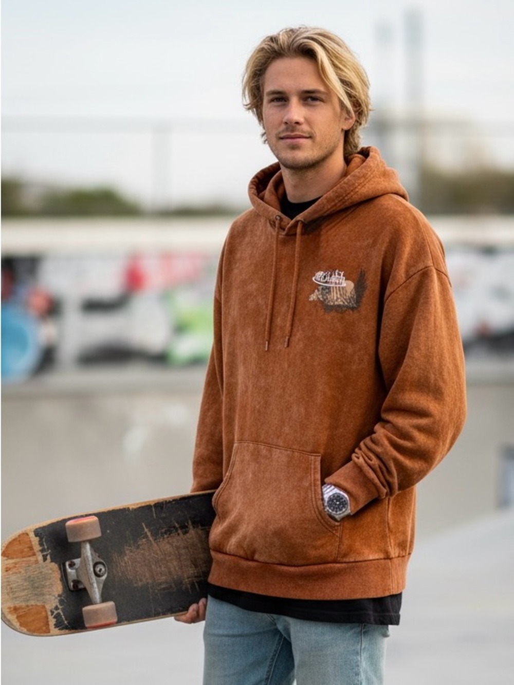 Von Dutch Rust Logo Hoodie